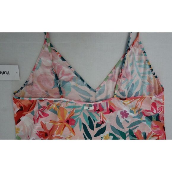 Hurley HC0108 Women's Sz L Multi Floral Pop V Neck Slip Dress Beach Cover-Up - Picture 4 of 9
